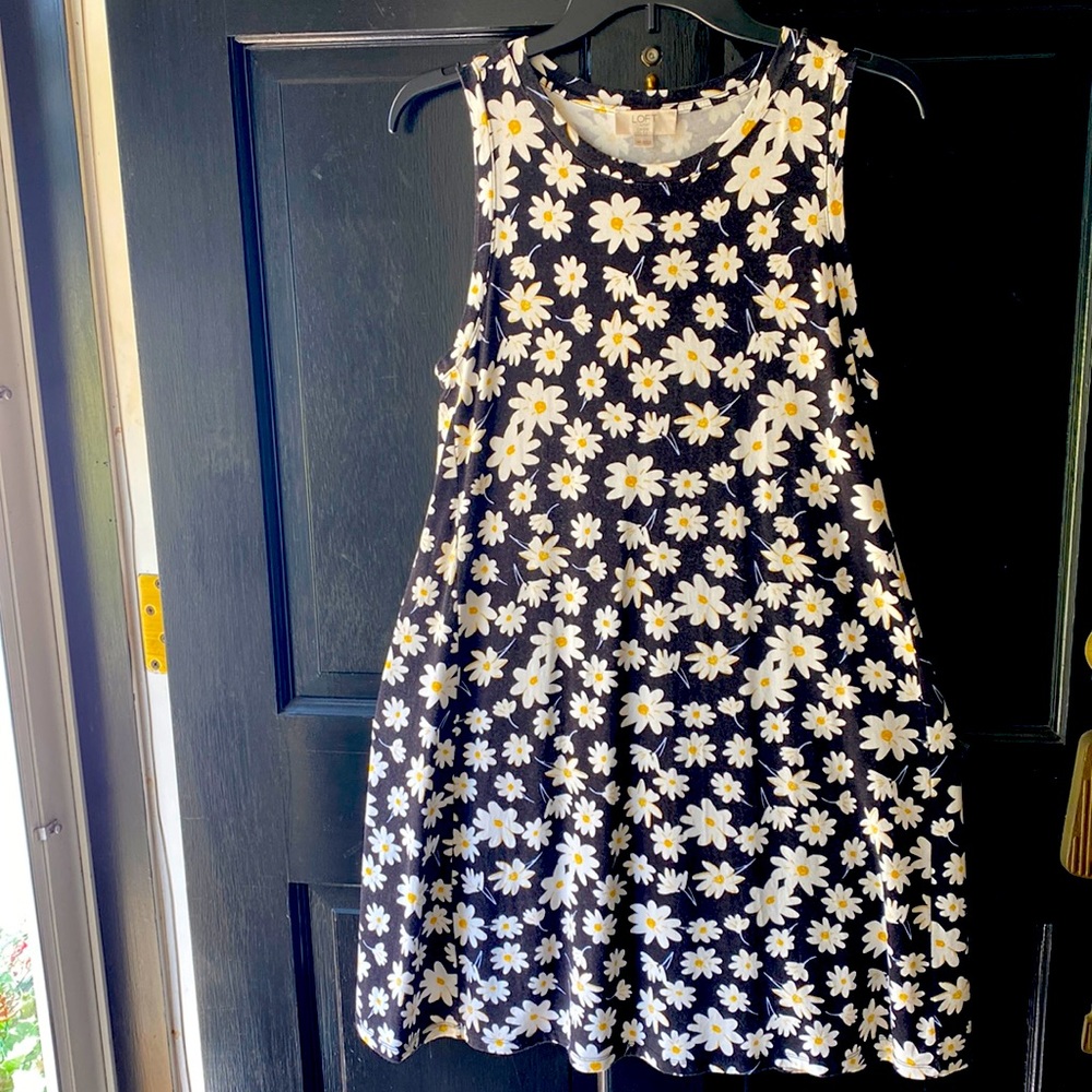 Loft petite summer floral swing dress
